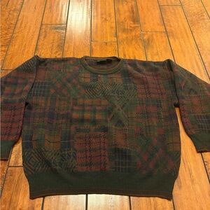 VINTAGE WOOL MADE IN ITALY PLAID SWEATER